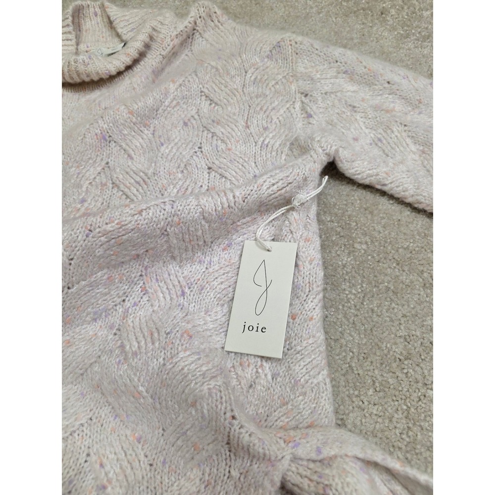 Joie Womens Large Cable Knit Confetti Mock Neck Sweater Cream Multi Color - Picture 9 of 9